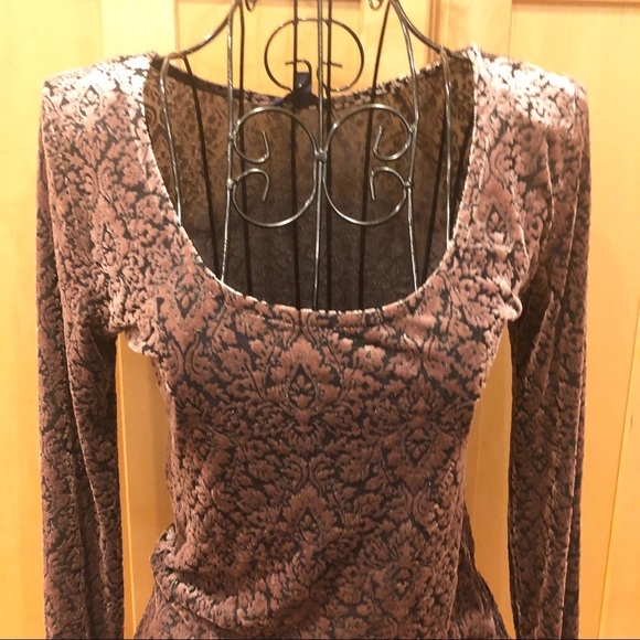 Aeropostale Soft Pink Brocade Long Sleeve Top S - Picture 2 of 8